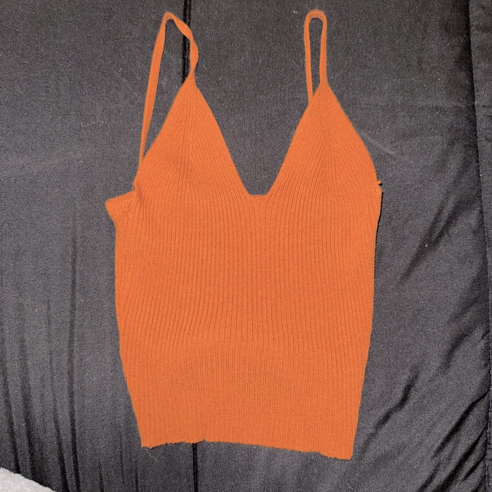 SHEIN Rust Ribbed Knit Camisole